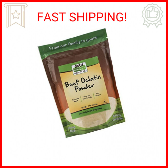 NOW Foods, Beef Gelatin Powder, Natural Thickening Agent, Source of Protein, 1-P