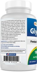 Best Naturals Glycine Supplement 1000 Mg for Energy Production, 180Count