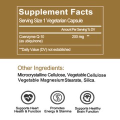 CoQ10 200mg, 360 Capsules, Non-GMO (Coenzyme Q10) / Free shipping / GLUTEN FREE