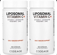 Codeage, Liposomal Vitamin C+, 2 PACK, 180 Capsules each (360 total)