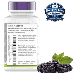 Black Raspberry Capsules Supplement 850mg 180 Count | 3 Month Supply