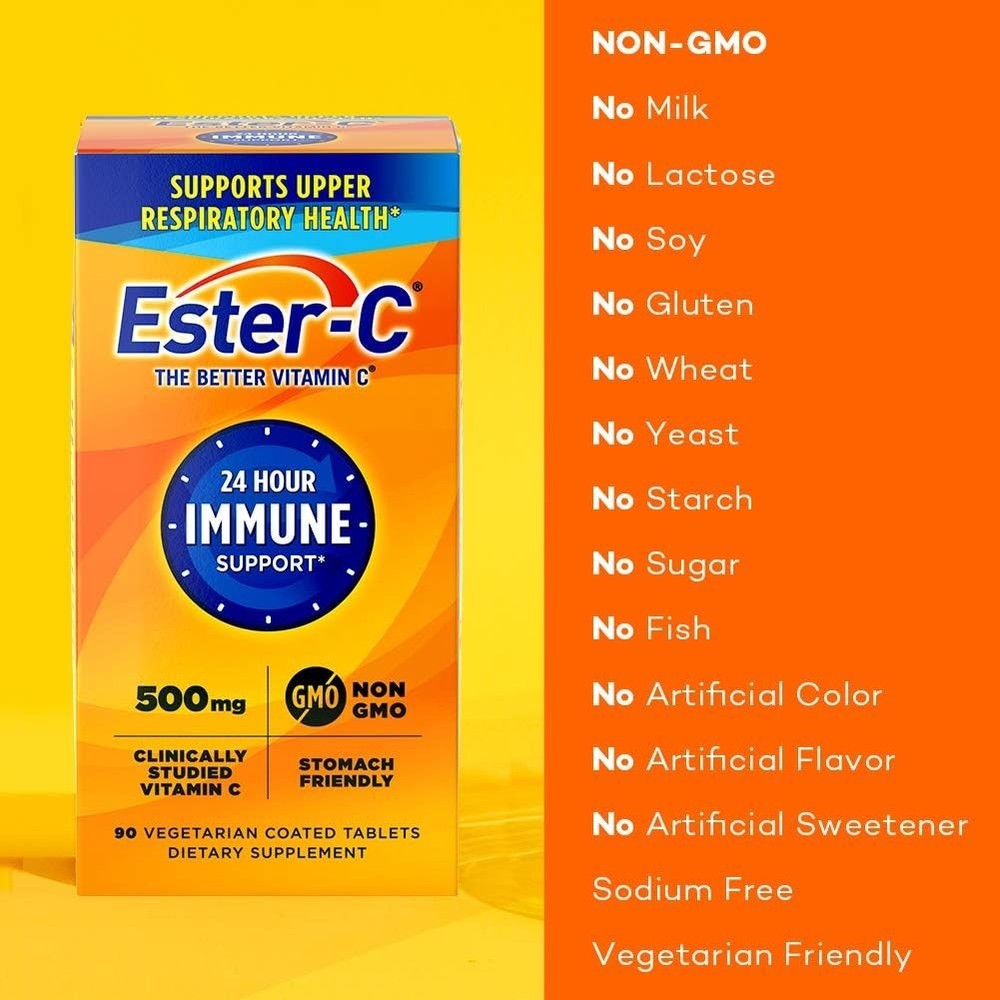 Ester-C 500 mg 24 Hour Vitamin C Tablets for Immune Support, Vitamin C