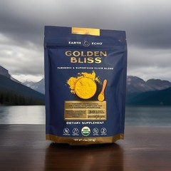 Earth Echo Golden Bliss Turmeric Superfood Elixir Organic 30 Serving Golden Milk