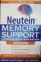 Neutein Memory Support 60 Capsules per bottle EXP 02/2027