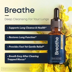 BREATHE 8-IN-1 Mullein Drops for Lungs & Airways 2 fl.oz. 2 Fl Oz (Pack of 1)