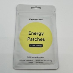 Kind Patches Extra Strong Energy Patches 30 Count Caffeine Red Ginseng Vegan