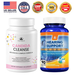 Candida Cleanse Gut Immune Health & Hearing Support Ear Care Supplement 90 Caps