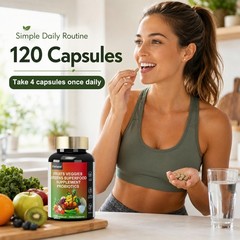 70 Fruits and Veggies Whole Food Supplement with Superfood & 5 Probiotic Strains