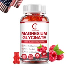 Magnesium Glycinate Gummies For Bone,Heart,Muscle,Nervous System Health 400Mg