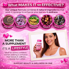 HUGE BOOTY & Waist Sculpt: 100% Natural Aguaje, Black Maca & Fenugreek – 1 Mont