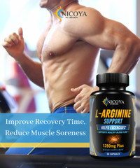 L-Arginine, Nitric Oxide Pre Workout Booster Muscle Building & Energy Supplement
