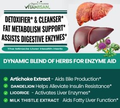 #1 Tablets liver clean health support fat naturals detox cleanse 120 cap