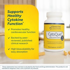 Researched Nutritionals CytoQuel 90 Capsules Vegan Cytokine Support Formula BEST