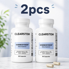 CLEARSTEM – MINDBODYSKIN Hormonal Acne Supplement 180 Count (Pack of 2)