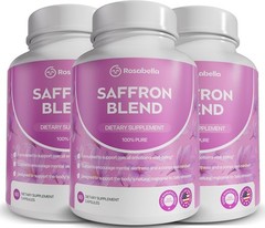 Rosabella Saffron Blend – 3-Pack (180 Caps) – Mood & Focus, Non-GMO