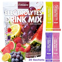 Electrolytes Powder Packets – Sugar Free Electrolyte Powder Drink Mix – 20 Stick