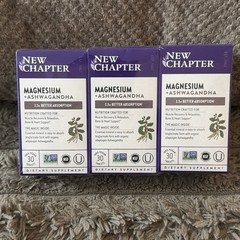 3 Boxes – New Chapter Magnesium Ashwagandha 30 tablets Each – Exp 09/27 Fresh!