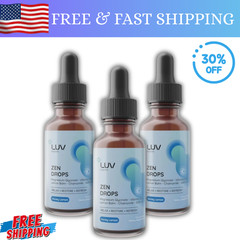 LUV Zen Drops Stress Support with Magnesium Glycinate and Lemon BalM 3 PACK.