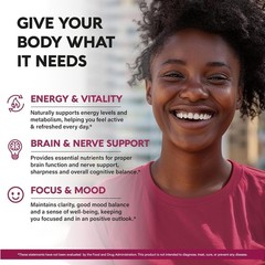 Vitamin B Complex for Men & Women – Riboflavin B2, B12, B1, B3, B5, B6, B7, B8,