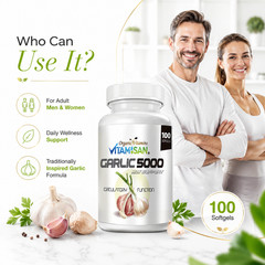 5000mg Garlic Oil 100 Rapid Release Softgels Capsules 5000 Extract organic caps