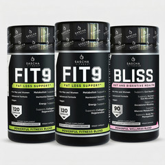3 Pack (2 Fit 9) + (1 Bliss) Sascha Fitness Original 100% Pack Best Seller
