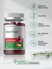 Beet Root Gummies | 6000mg | 100 Count | Vegan | Strawberry Flavor | by Horbaach