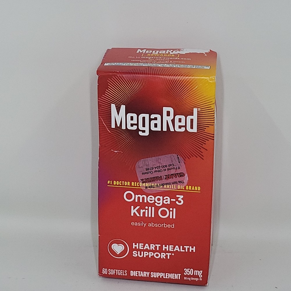 MegaRed Omega-3 Krill Oil Heart Health Support 60 Softgels – EXP 09/2026