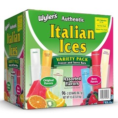 Wyler’S Authentic Italian Ice, Fat Free Freezer Bars, Assorted Flavors (96Ct – 2