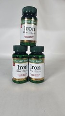3 Pack Iron 65 Mg 100 Tablets Each Exp: 02/2029