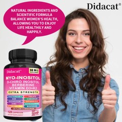 Myo Inositol & D-Chiro Inositol Supplement for Women, 120 Capsules 1/2 Bottle