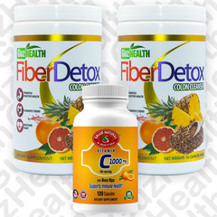 FiberDetox 2X Colon Cleanser 16oz – w/ Serving Spoon + FREE VITAMIN C 120 CAP