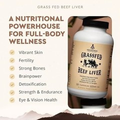 Ancestral Supplements Grassfed 180 Caps Beef Liver Health and Energy