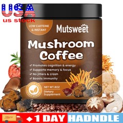 Organic Mushroom Coffee 227/200g Lions Mane Chaga Reishi Brain & Memory US Stock