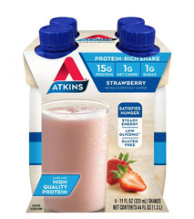 Atkins Protein Shake Strawberry Flavored, 15g Protein, Keto Friendly, 11 fl oz,