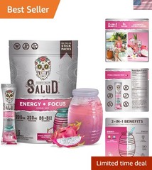 Salud 2-in-1 Dragon Fruit Energy Drink Powder – Clean Focus, 15 Servings