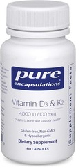 Pure Encapsulations Vitamin D3 & K2 – Bone & Vascular Health Support – Immune Fu