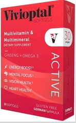 Vivioptal Active, 30 Softgels, Ginseng & Omega 3, Multivitamin & Multimineral, G