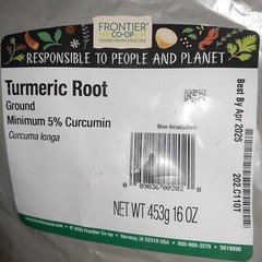 Frontier Co-op Turmeric Root Whole, 16 oz EXP:04/2025