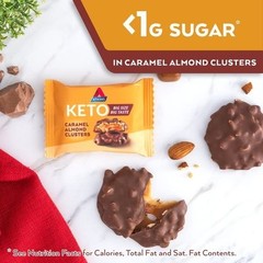 Delight in Keto Caramel Almond Clusters – High Fiber, Low Sugar Treats, 20 Count