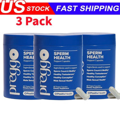 3 Pack PREGGO O-Positive Sperm Health Boost Capsules – 180 Count For Men–**