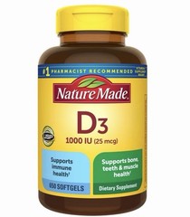 Nature Made Vitamin D3 25 mcg. 1000 IU 650 Softgels 09/2027