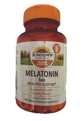 Melatonin 5 Mg 90Tablets SUNDOWN Non-GMO Clean Nutrition