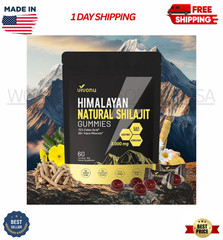 NATURAL HIMALAYAN SHILAJIT GUMMIES ASHWAGANDHA TRACE MINERALS FULVIC ACID STRENG