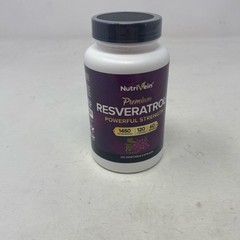 Nutrivein Resveratrol 1450mg 120 Caps, Purple/White Bottle