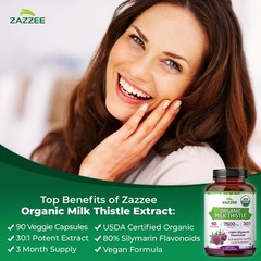 Kosher Certified Milk Thistle Extract, 30:1 Ratio, 90 Plant-Based Capsules