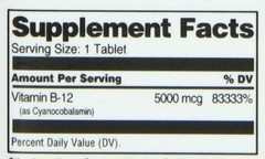 21st Century Sublingual B12 Vitamin Supplement Tablets Gluten Free 5000mcg 110Ct