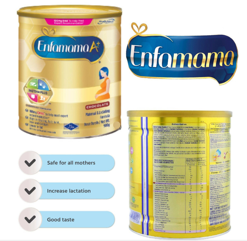 3 Can Enfamama A+ Vanilla Milk Powder for Maternal & Lactating Moms Low Fat 900g