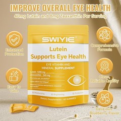 SWIYIE Lutein Gummies – Eye Health Support with Lutein & Zeaxanthin, 60 Gums NEW