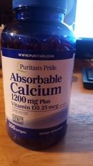 Puritan’s Pride Absorbable Calcium 1200 mg Plus Vitamin D3 25mcg 200 count