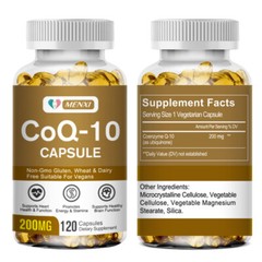 CoQ10 200mg, 360 Capsules, Non-GMO (Coenzyme Q10) / Free shipping / GLUTEN FREE